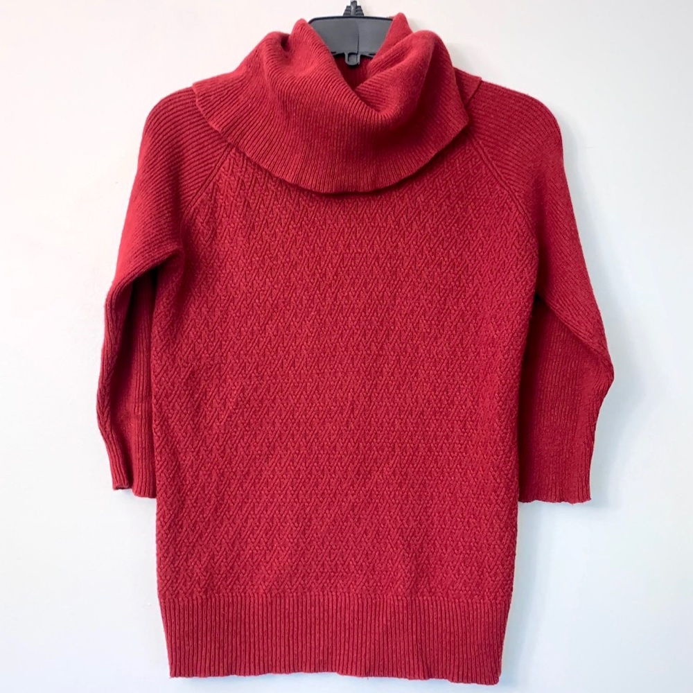 Limited cowl neck sweater 3/4 sleeve maroon large